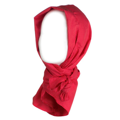 Petcap Sjaal rood gespikkeld katoen