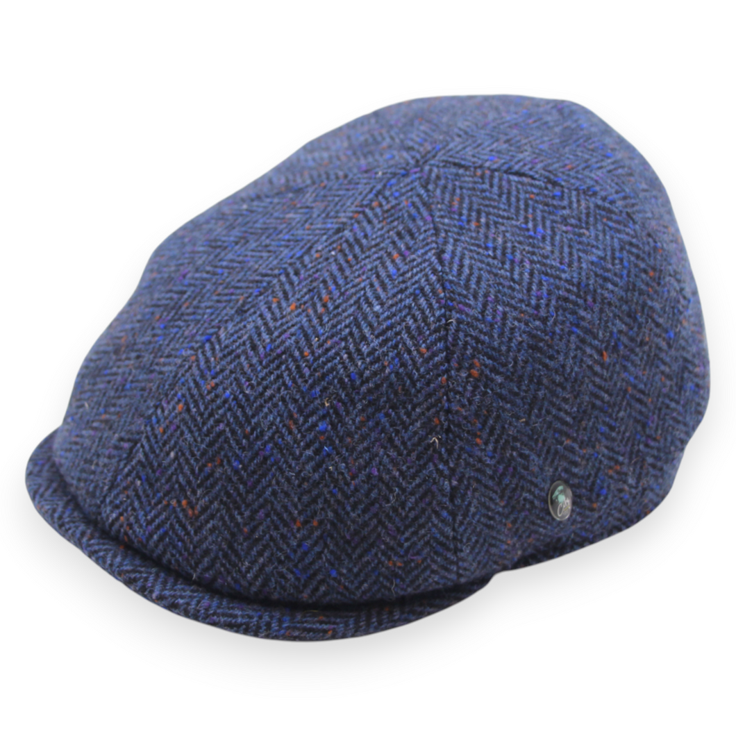 City Sport Pet donker blauw visgraat donegal tweed