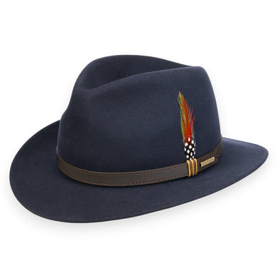 Stetson Hoed blauw effen wol