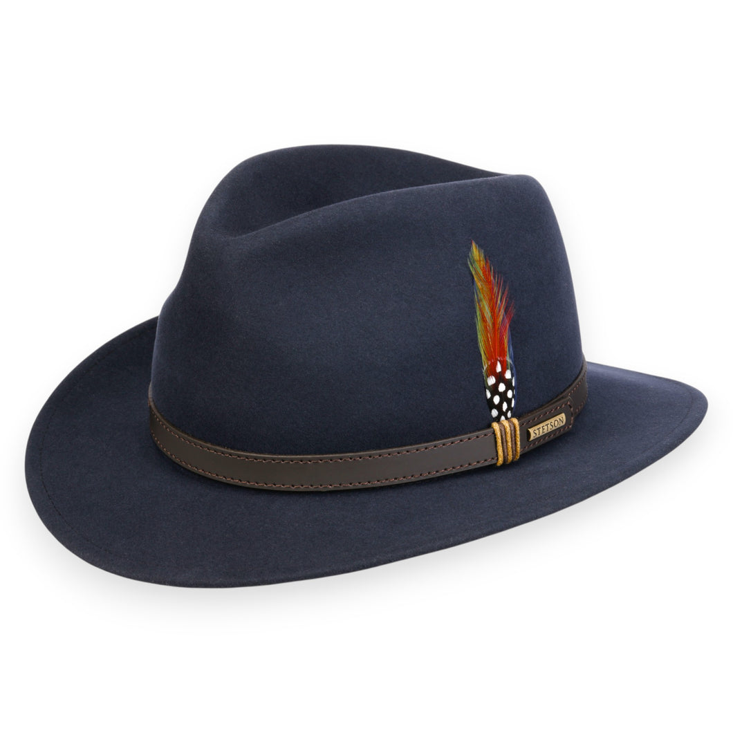Stetson Hoed blauw effen wol
