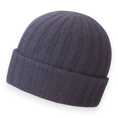 Stetson Muts blauw effen cashmere