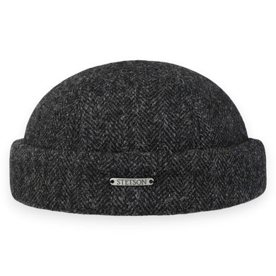 Stetson Muts antraciet grijs visgraat wol
