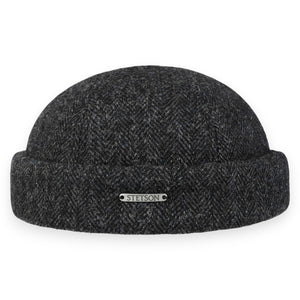 Stetson Muts antraciet grijs visgraat wol