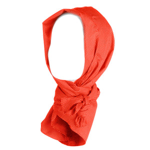Petcap Sjaal oranje gespikkeld katoen