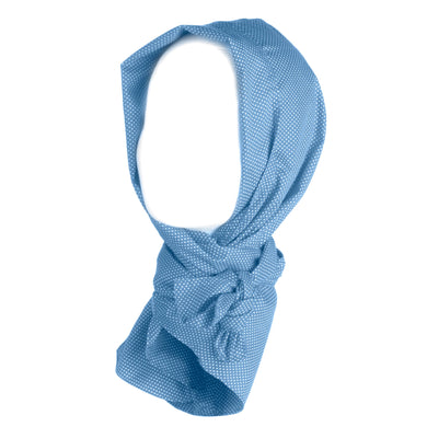 Petcap Sjaal licht blauw gespikkeld katoen