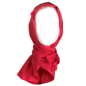 Petcap Sjaal rood gespikkeld katoen